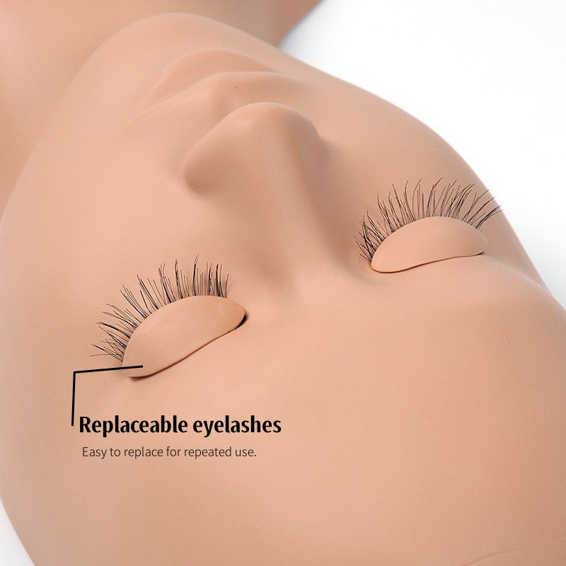 Lash Mannequin Head with 3 Lash Layers, Eyelash Mannequin Head, Practice Lashes for Lash Extensions, Lash Head Mannequin Doll Lash