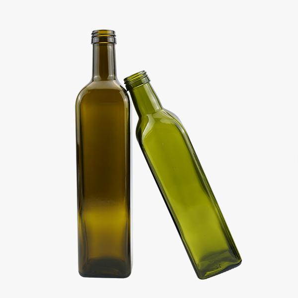 250ml 500ml 750ml 1000ml Square Green Glass Olive Oil Bottle with Cap