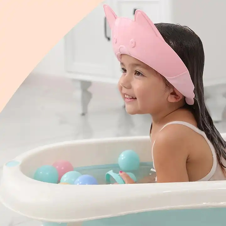 Kids Bath Washing Hair Rinser Prevents Water Baby Shower Cap