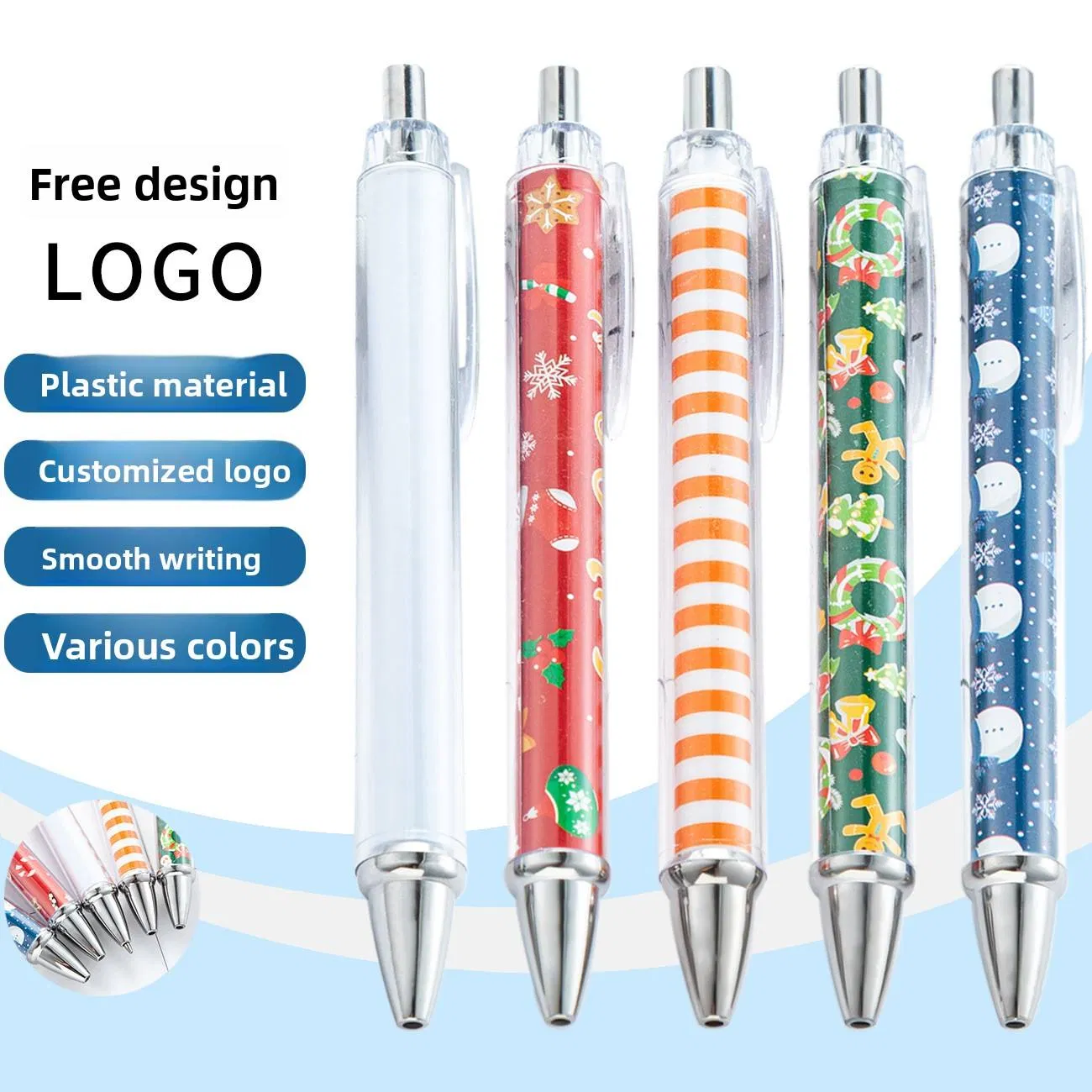 Handmade DIY Rolling Paper Press Pen Simple Cartoon Animal Body Promotional Advertising Print Gift Pen Plastic Inner Rod Insert