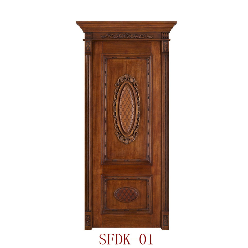 Composite Wood Door China Modern Interior Wooden Door Wood Carved Fiber Door Design Wooden Solid Wood Door for Bedrooms