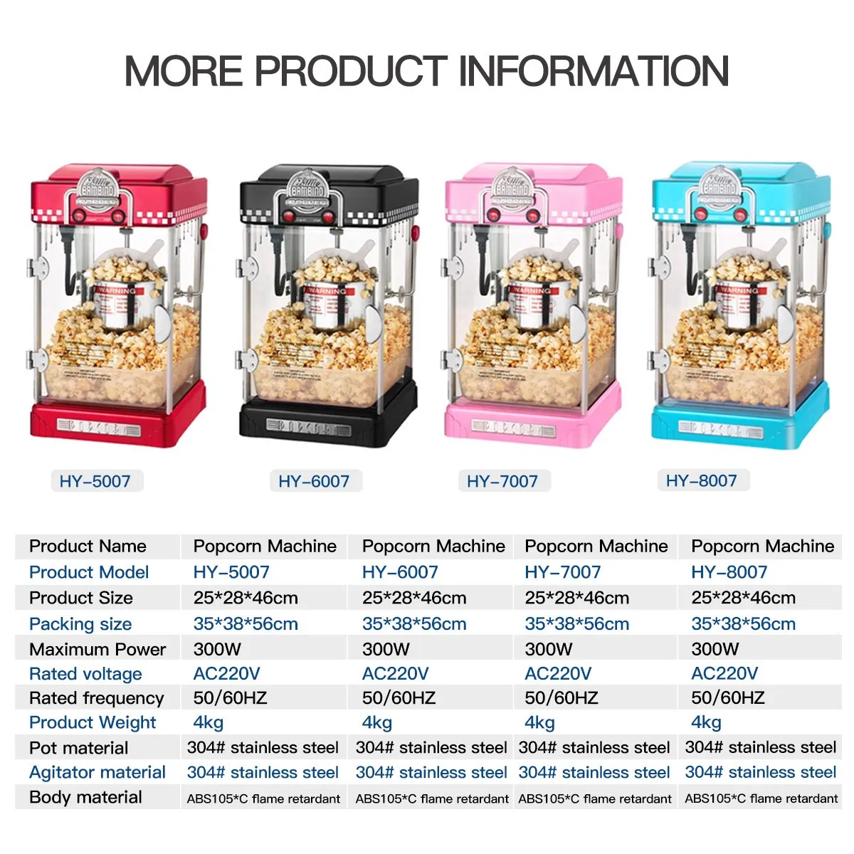 Household Electric Big Capacity Popcorn Making Machine