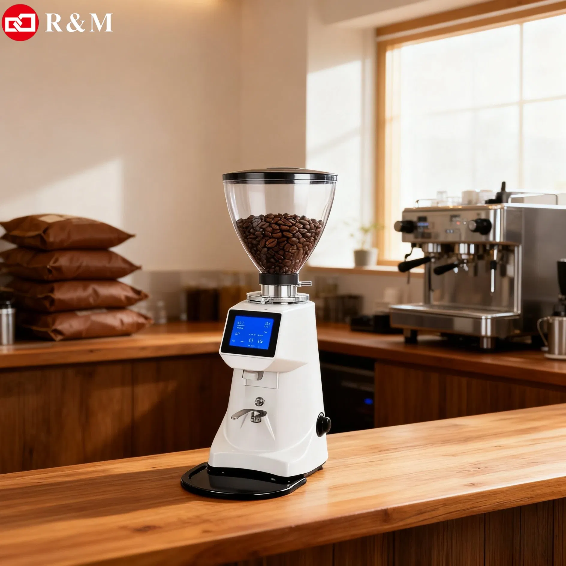 Commercial RM Industrial Quiet Portable Electric Best Good Price Top Rated Espresso Flat Burr Coffee Bean Grinding Grinder Maker Mill Doser Machine for Sale