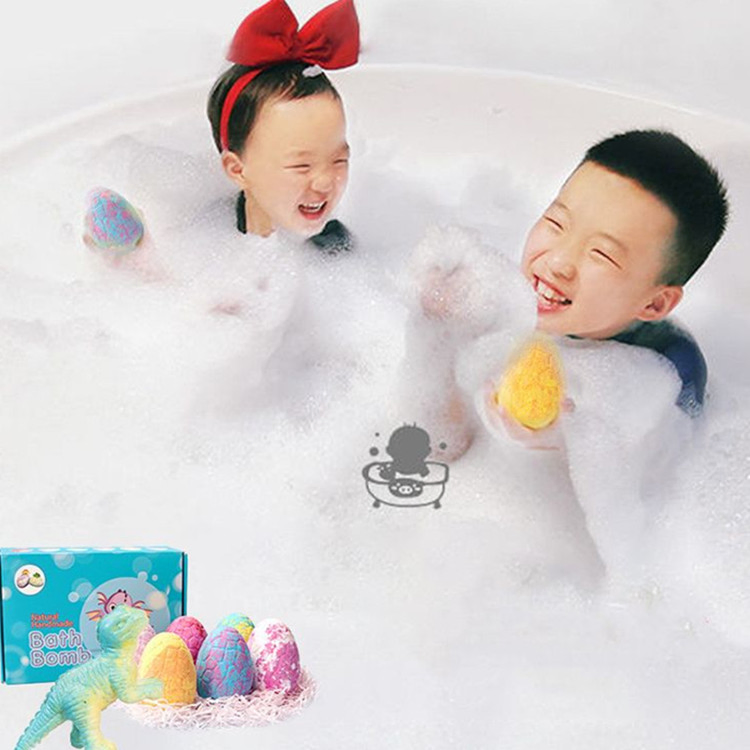 OEM Natural Kids Bubble Dinosaur Bath Bombs Set for Blue Gift Box