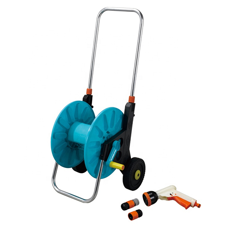 Durable Plastic High-Pressure Trolley Irrigators Water Hose Reel Cart for Outdoor Garden