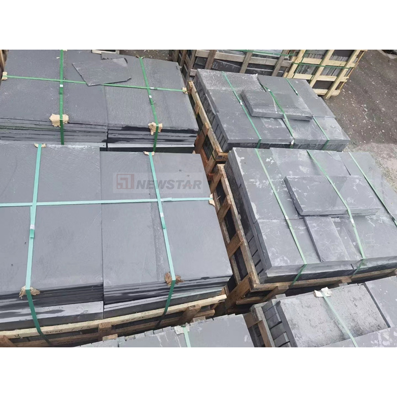 Natural Black Slate Roof Tiles Wholesale Price Landscape Stone Slate Tiles Stone Veneer Panels Outdoor Wall Natural Cut Finish Slate