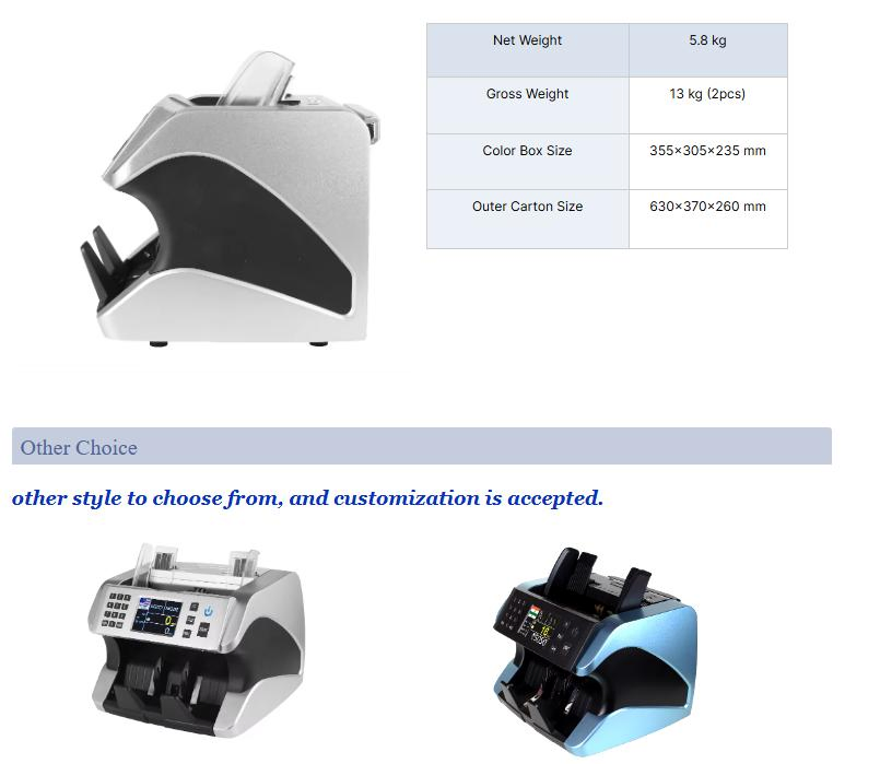 Al-185 Multi-Currency Bill Counter Mixed Denominations Front Loading Cash Counter for Supermarket or Restaurant