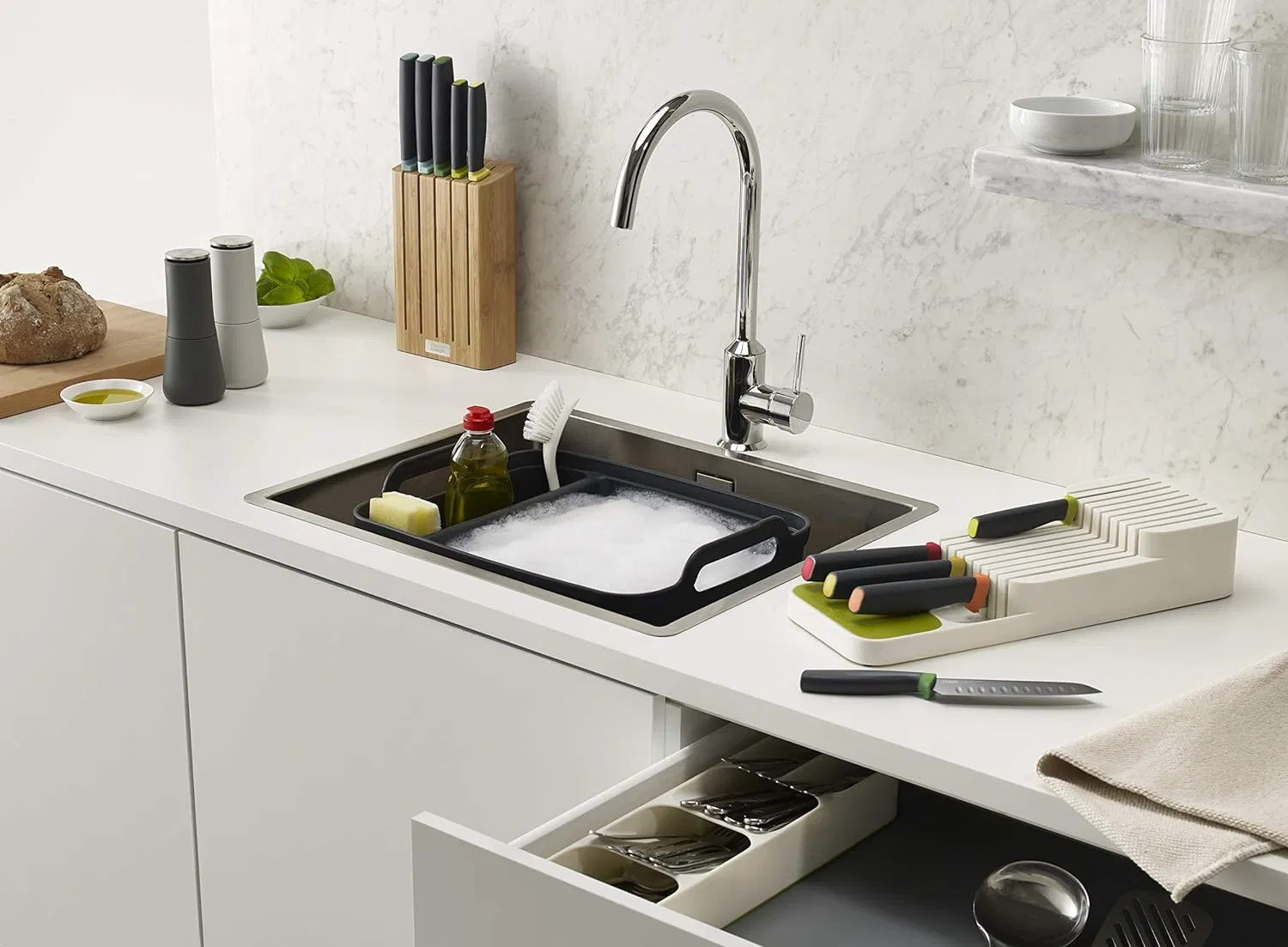 Knife Organizer, Kitchen Organizer & Drawer Storage-Grey