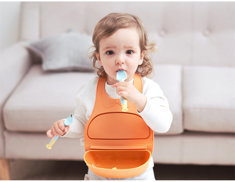Silicone Waterproof Adjustable Animal Design Separable Baby Bib