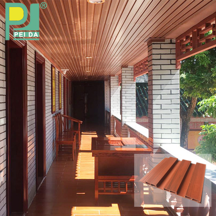 Guangzhou Exterior Prefab House Slat Wall Strip Louver Screen WPC Board Panel 12mm