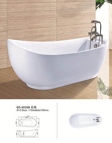 Egg Shape Matt&Glossy Acrylic Freestanding Bathtub (6036B)
