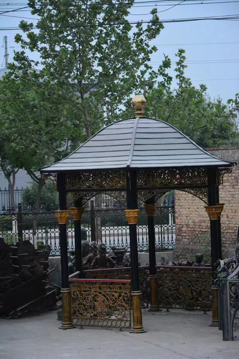 Hexagonal Cast Iron Gazebo - Classic Design and Durable Construction