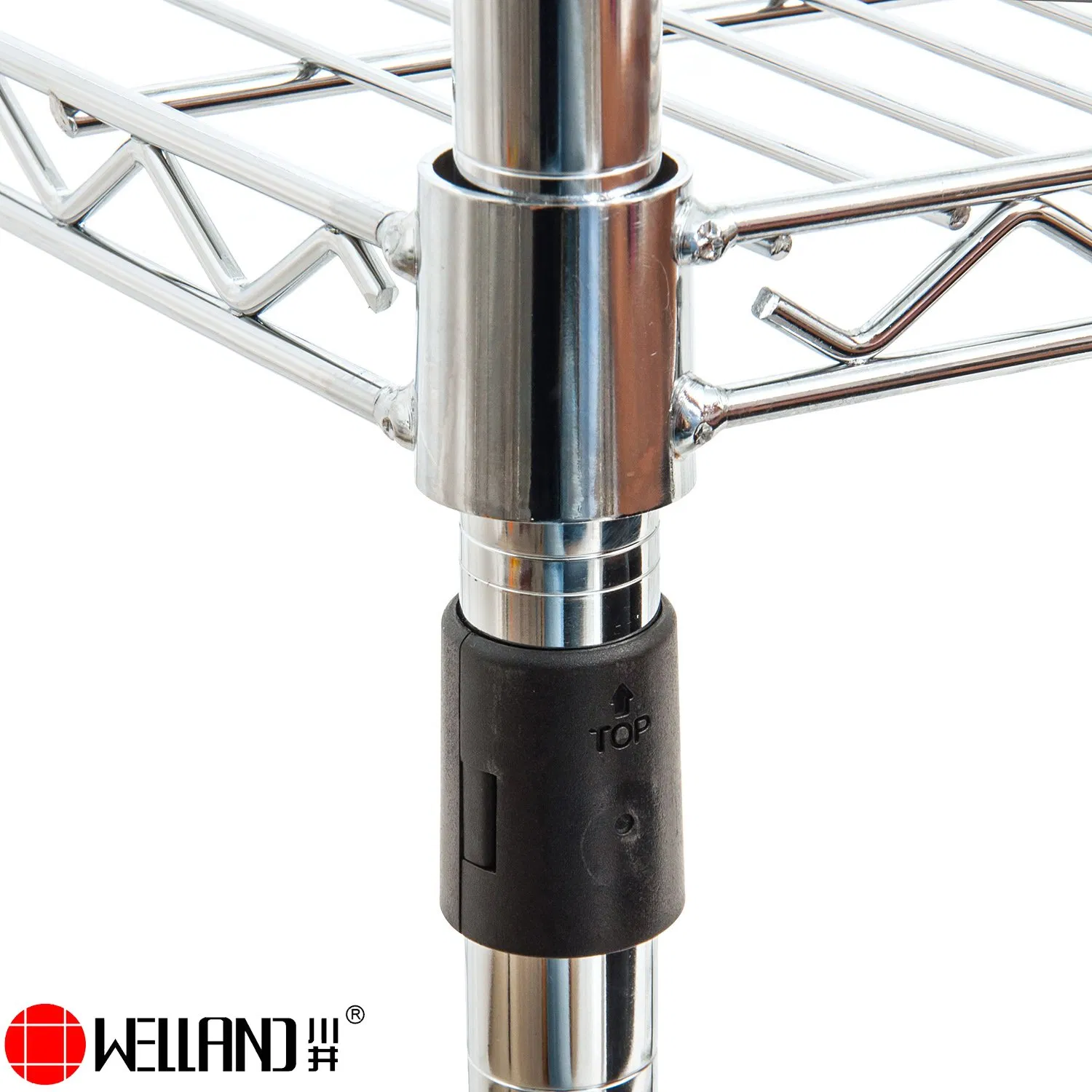 Heavy Duty Chrome Steel Shelf Post with Leveling Foot for Commercial Wire Shelving