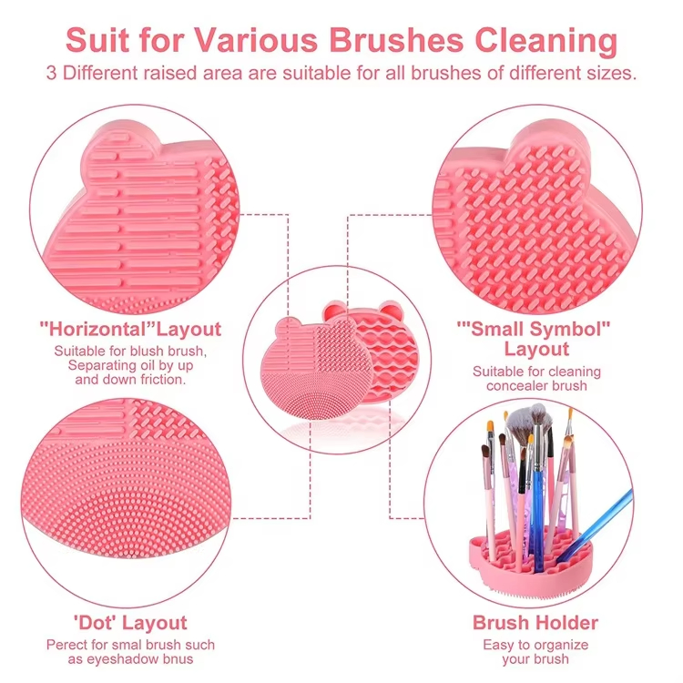 Silicone Makeup Brush Holder Portable Silicone Travel Cute Makeup Brushes Cleaner Organizer