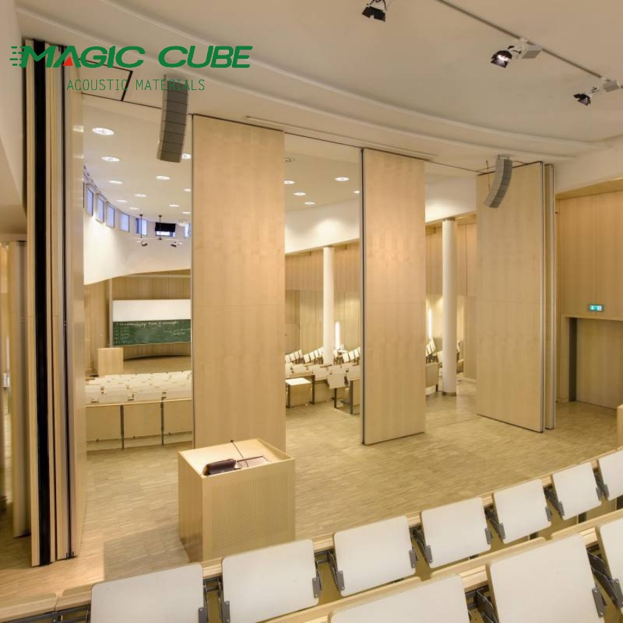 High Sound Insulation Wall Divider Sliding Doors Sliding Wooden Partition Wood Room Dividers