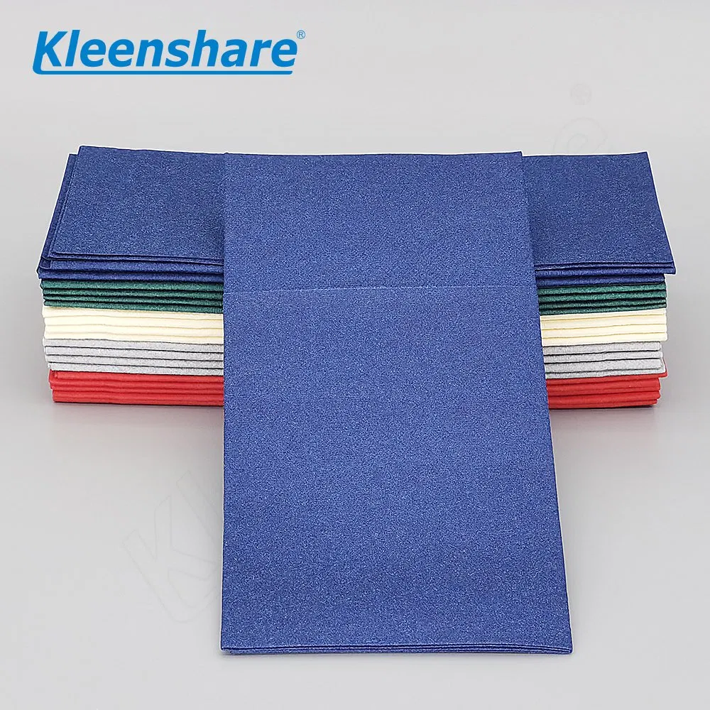 2-Ply 25*25cm Virgin Wood Pulp Napkin Ironed Silver Airlaid Cocktail Paper with Black Foil Print Customizable Logo Design