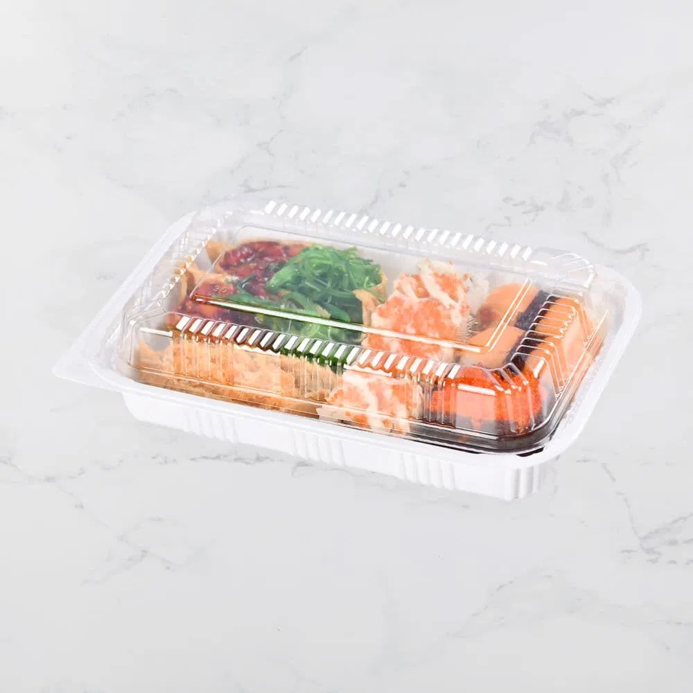 400ml Disposable Restaurant Takeout Small Bento Box Plastic Food Grade Food Packaging