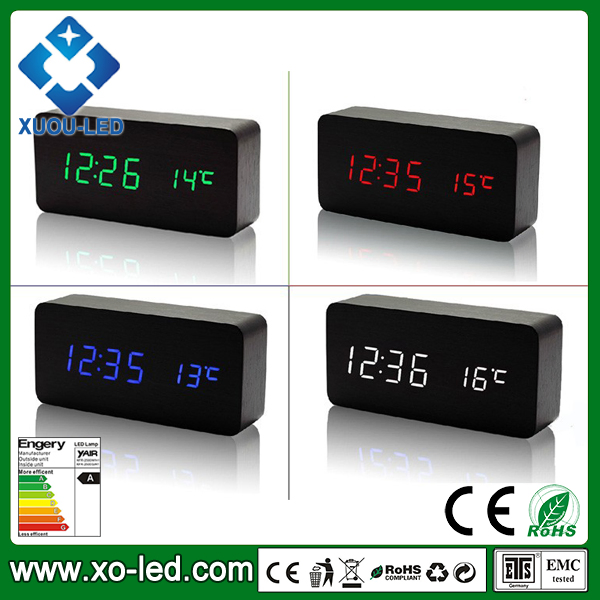 DC 6V Input or AA Battery Power Supply Wooden LED Art Clock