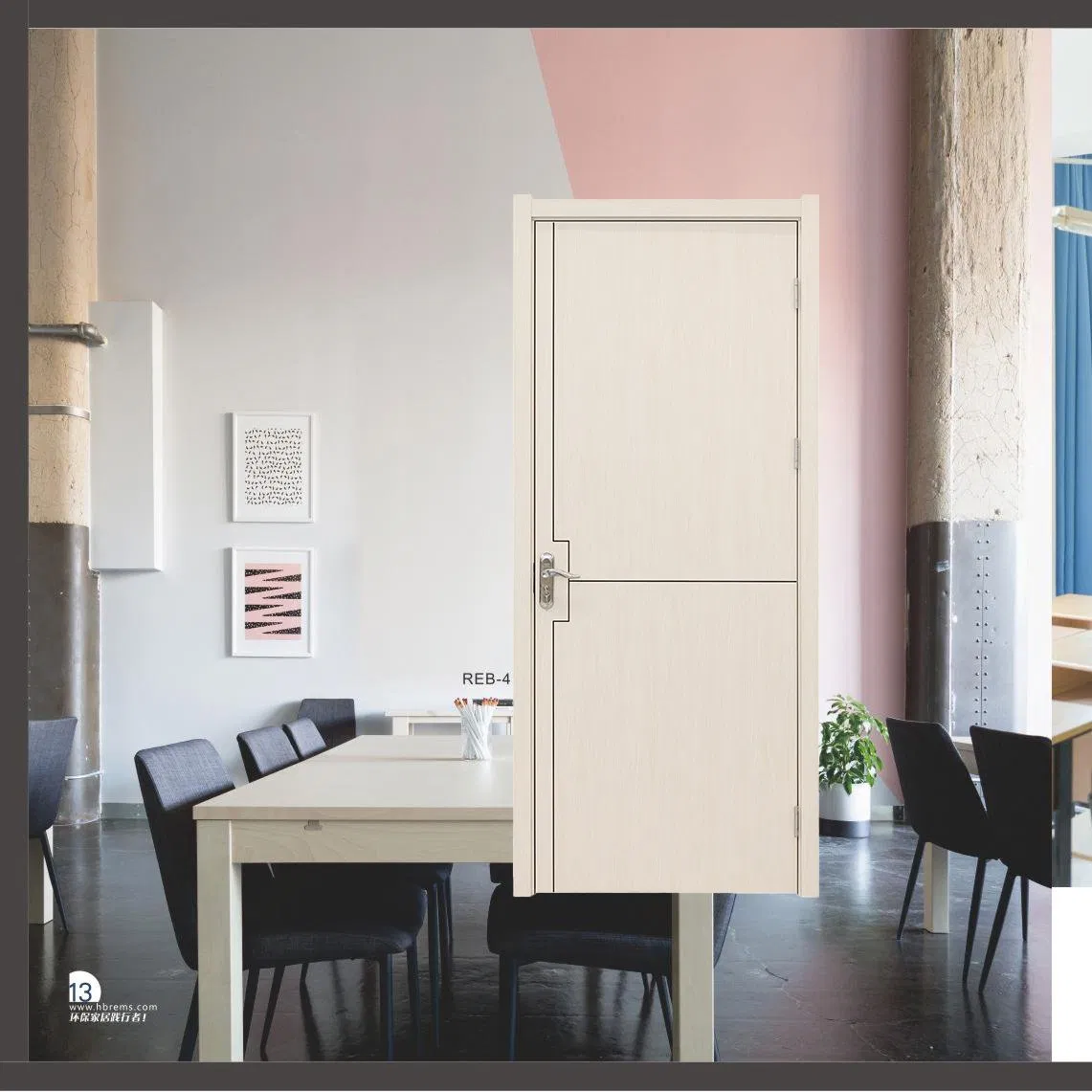 Southeast Asian Flame-Retardant Primary School Classroom Waterproof and Termite-Proof WPC Laminated Door