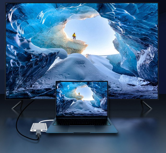 3 in 1 Type C Hub Type C to HDMI® +USB3.0+ Pd