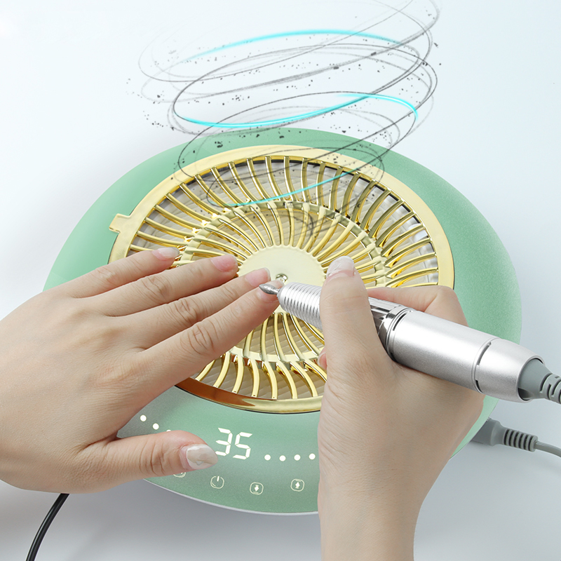 Professional Electric Strong Suction Nail Dust Collecter 60W with Drill Handpiece