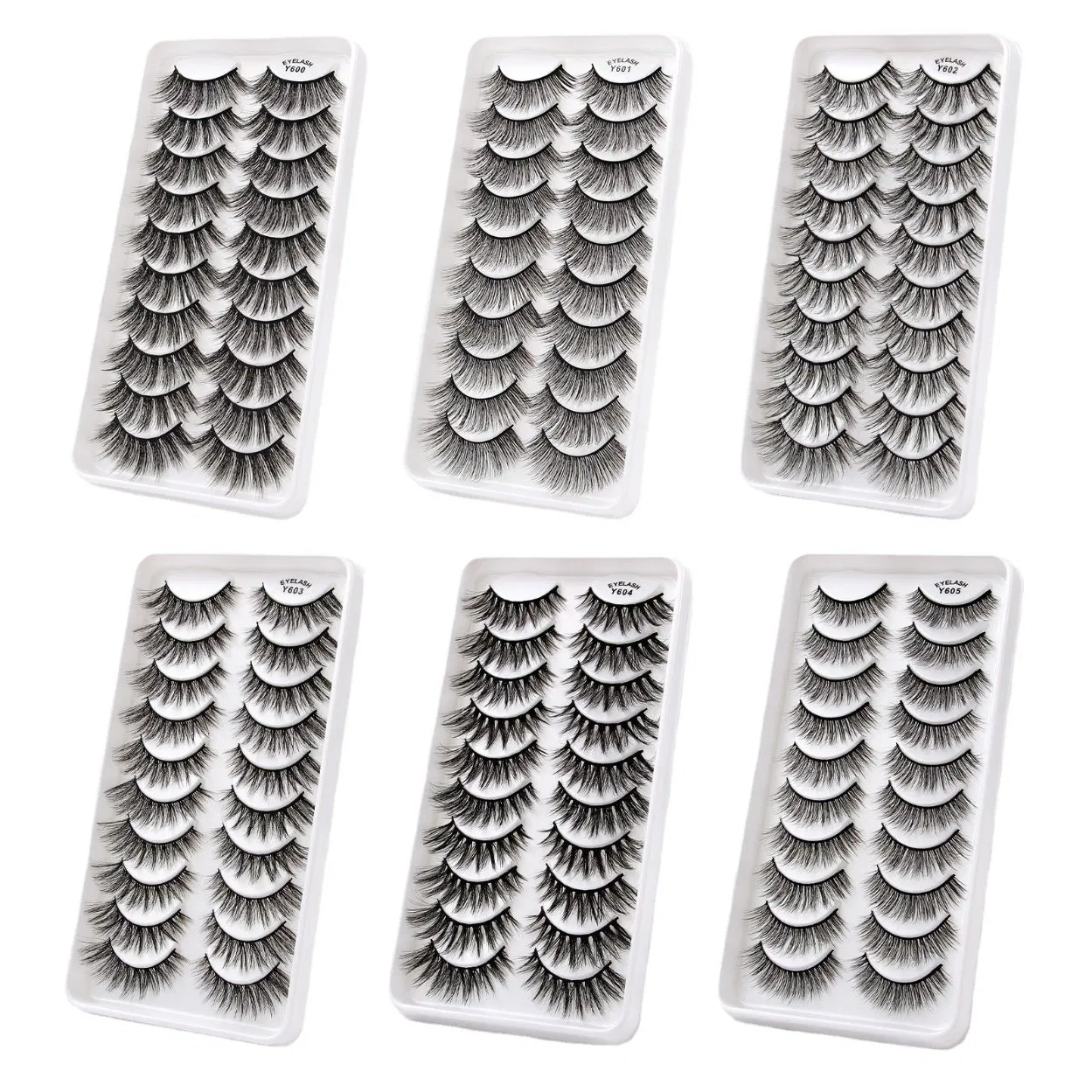 New Arrival 10 Pairs 3D Cat Eye False Eyelashes Natural Thick Fluffy Wholesale Eyelashes