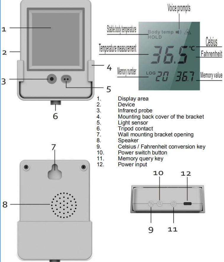 No Touch Automatic Ai Smart Thermometer