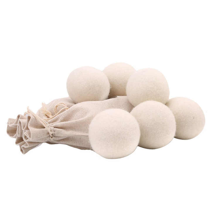 Customized 100% Organic New Zealand Reusable Natural Fabric Softener Healthy Felt Laundry Wool Dryer Balls with Drawstring Bag