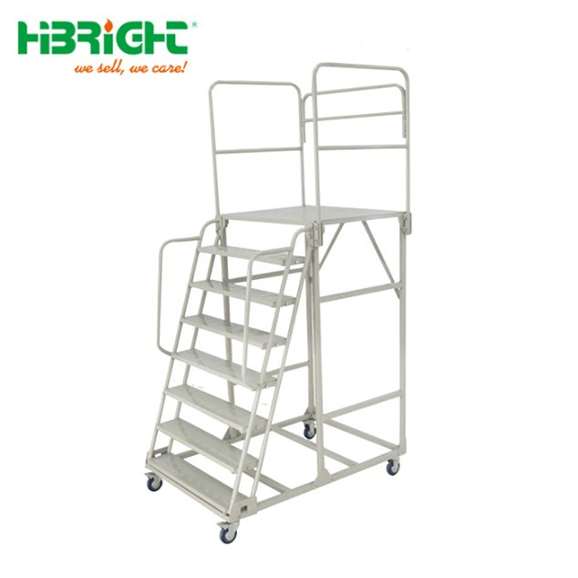 Adjustable Stock Picking Moveable Cart Step Ladder Truck
