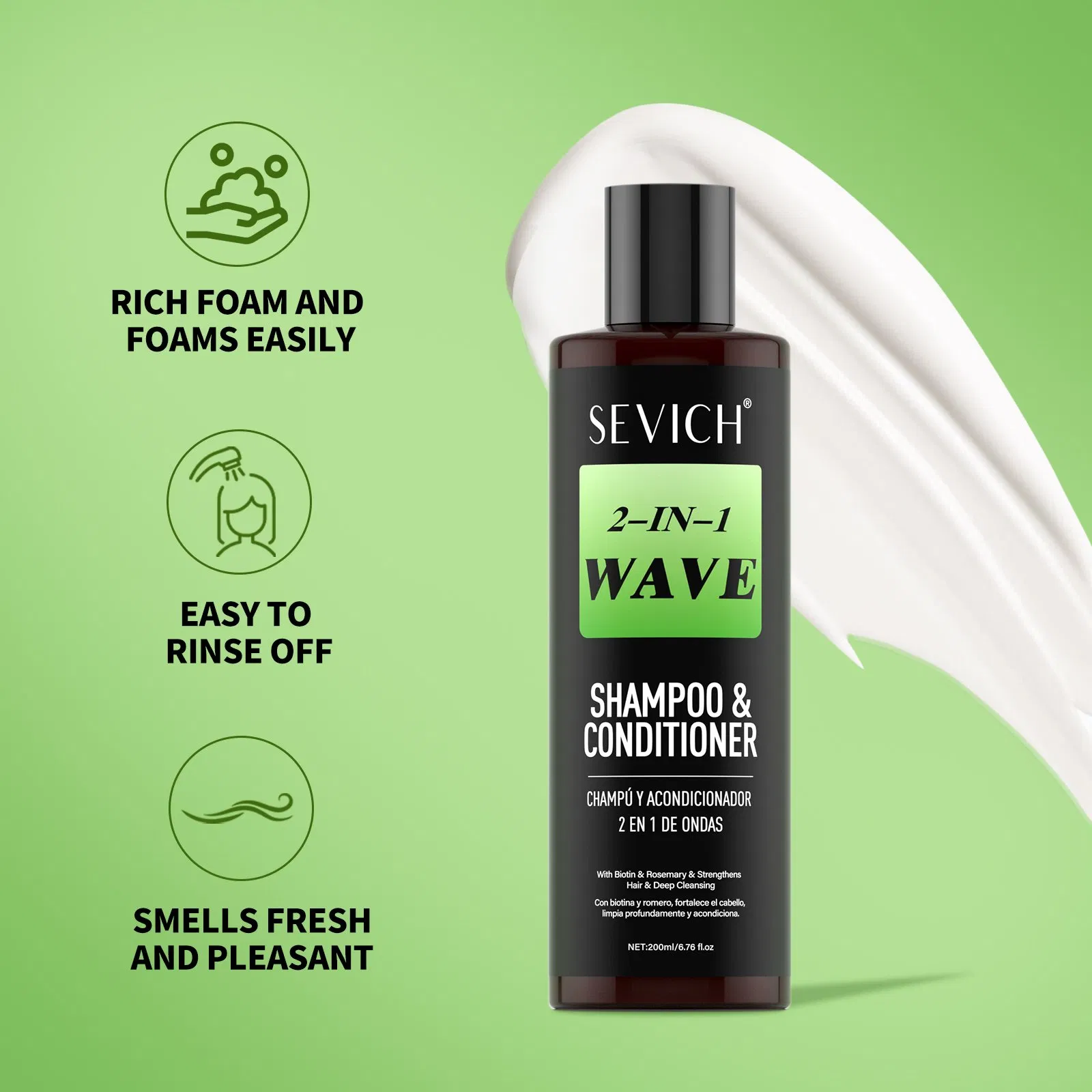 Luxury Hair Care Styling Set Private Label Rosemary Oil Texture 360 Wave Hair Shampoo & Pomade Wax for Men