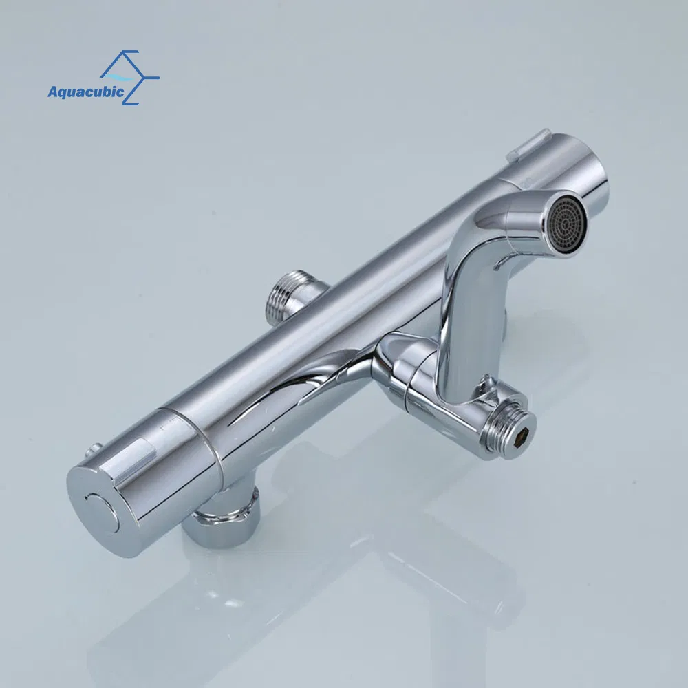Modern Chrome Thermostatic Mixing Valve Wall Mount Shower Mixer Bar Replacement Valve Outlet
