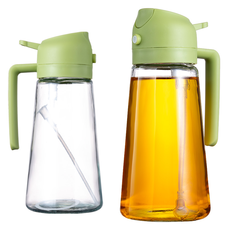 Kitchen 16 Oz Olive Oil Sprayer and Dispenser 2 in 1 Glass Spray & Pour Oil Bottle for Cooking