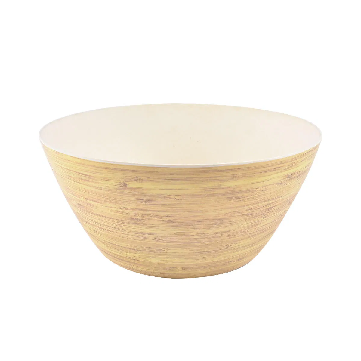 Dtk Round Shape Yellow Color Natural Living Bamboo Fiber Salad Bowls