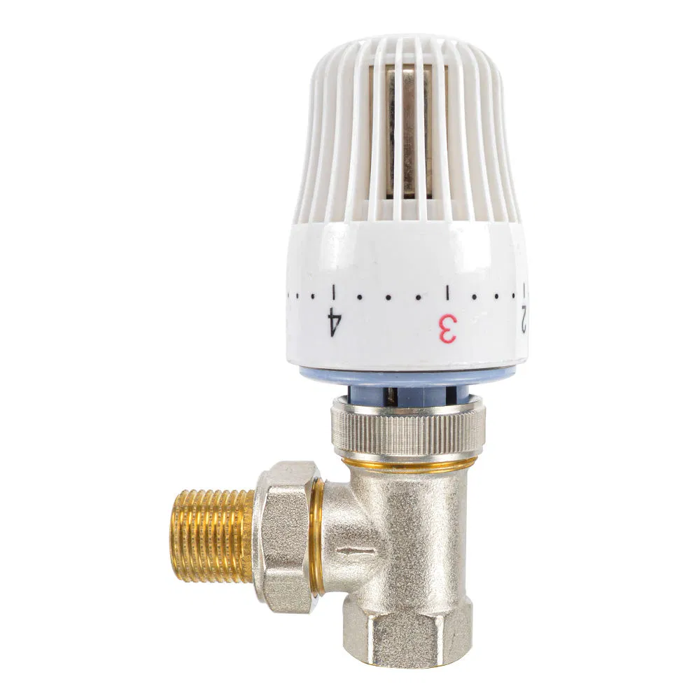 Bsp Thread Adjustable House Heating Forged Brass Angle Thermostatic Radiator Valve
