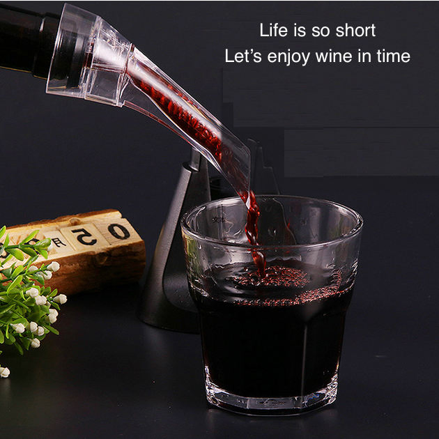 Black Premium Aerating Pourer Magic Decanter Spout Pourer Wine Aerator