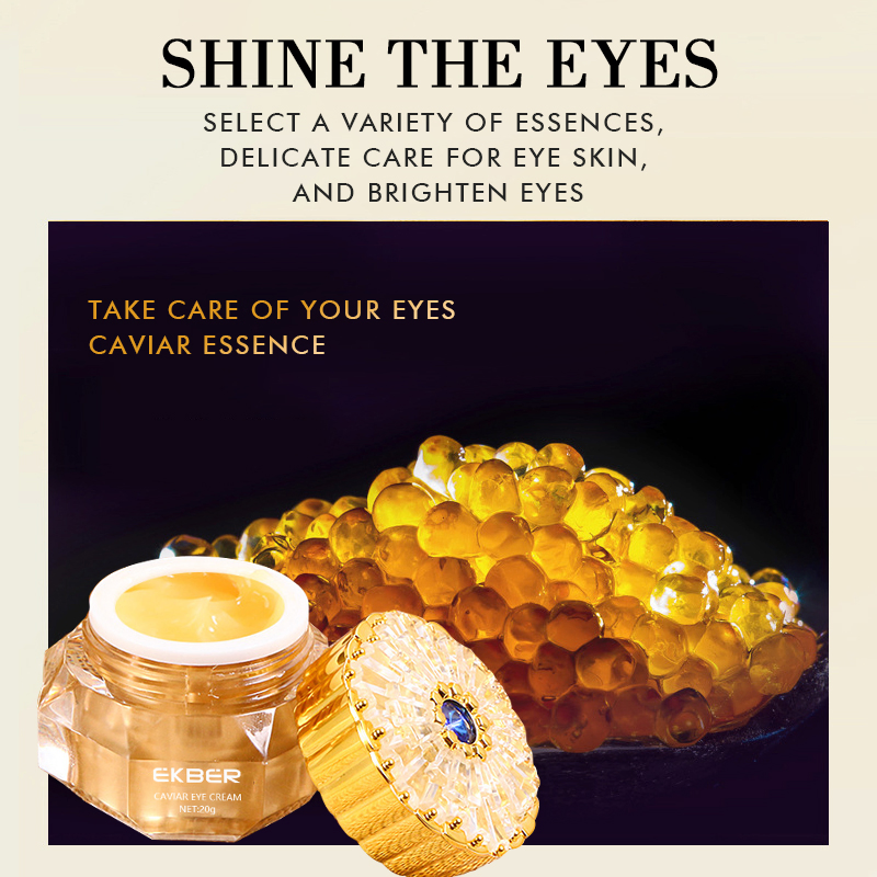 Natural Caviar Eye Cream for Dark Circles Reduces Fine Lines Dark Circles Puffiness Anti Aging Wholesale