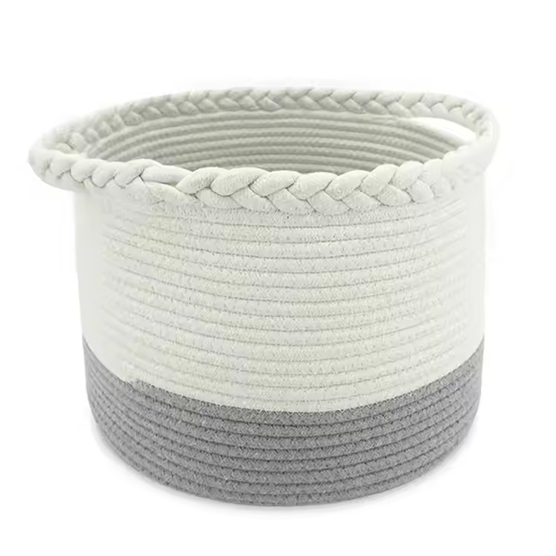 Baby Organizer Stylish Rope Nursery Storage Bin 100% Cotton Canvas Portable Dirty Clothes Storage Basket