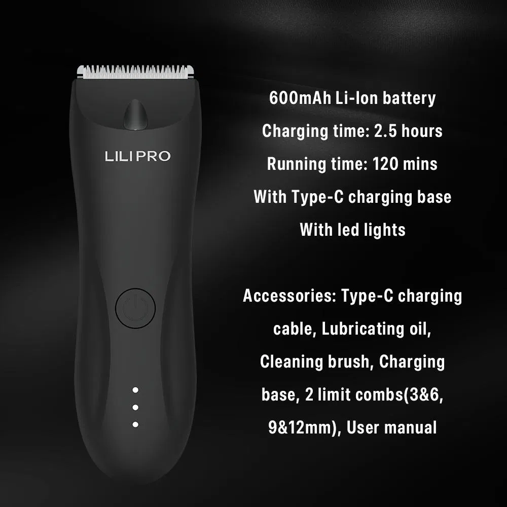 Lilipro B9 Pubic Hair Trimmer Pubic Shaver Hypoallergenic Ceramic Blade Electric Ball Trimmer