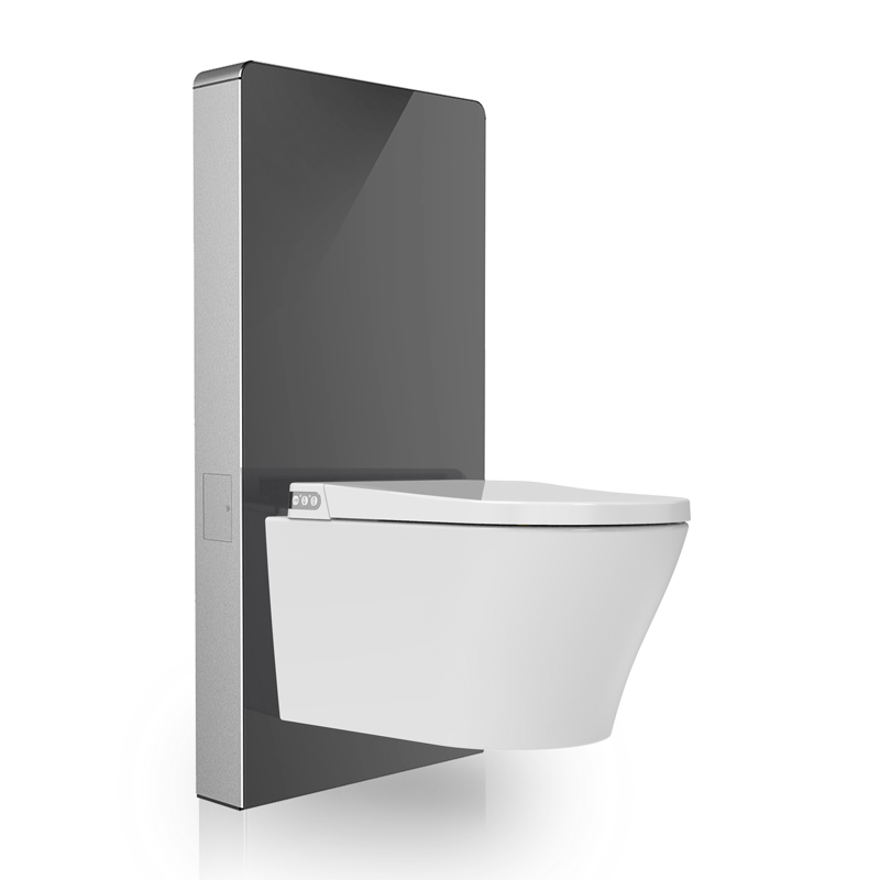 European Style Penumatric Flushing Toilet Water Tank Floor Standing Toilet Glass Cistern