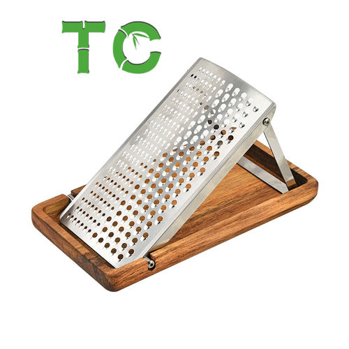 Тёрка для сыра из акации со стальной тёркой и деревянной подставкой