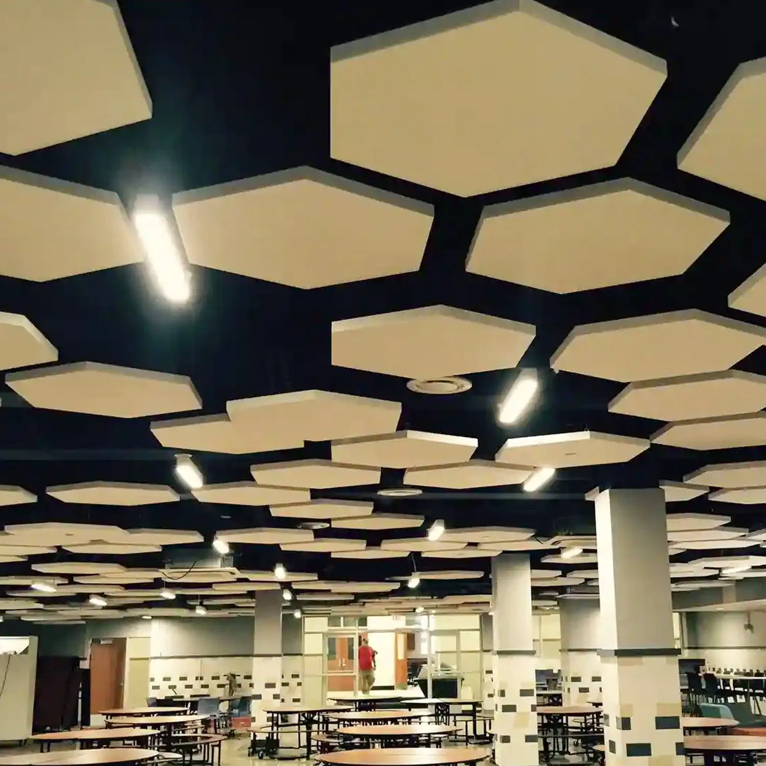 Beveled Edge Soundproof Hexagon Polyester Fiber Acoustic Panel for