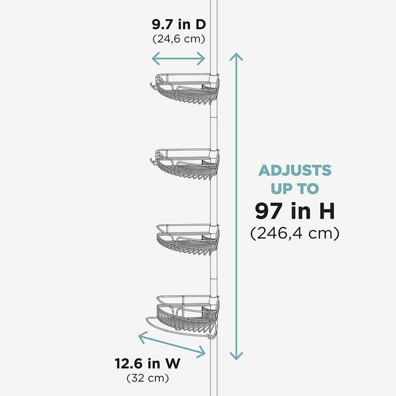Угловая полка для ванной без сверления