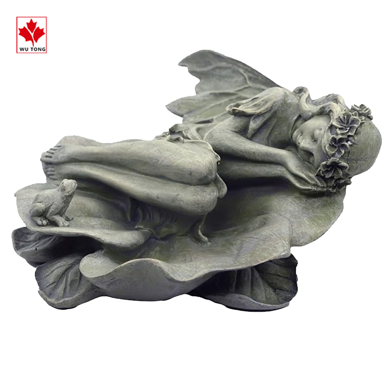 Скульптура Спящие ангелы на листьях лотоса для птиц