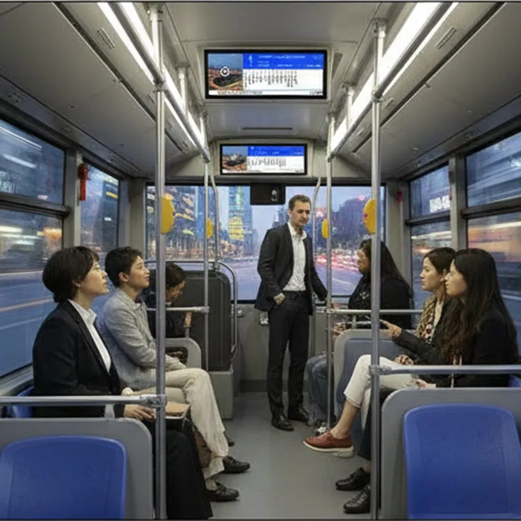 Stretched 29-Inch Digital Display for Public Transport Use