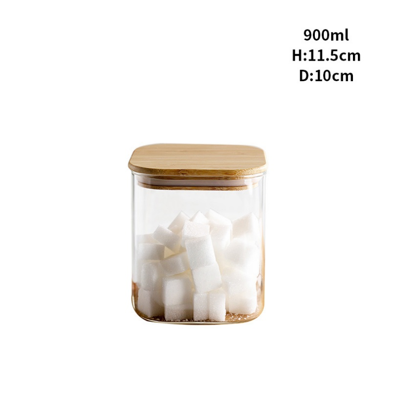 Wholesale Borocilicate Glass Jar with Stainless Steel Lid Glass Food Jar Set Food Storage Jar for Cookie Dough Pasta Snacks