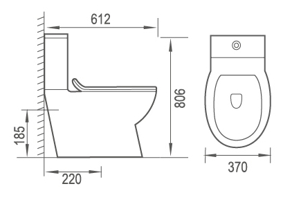 Ortonbath Spain Supermarket Australian Standard P Trap Rimless Ceramic Bathroom Fully Back to Wall Two Piece Wc Water Closet Toilet with Toilets Seat Cover Bowl