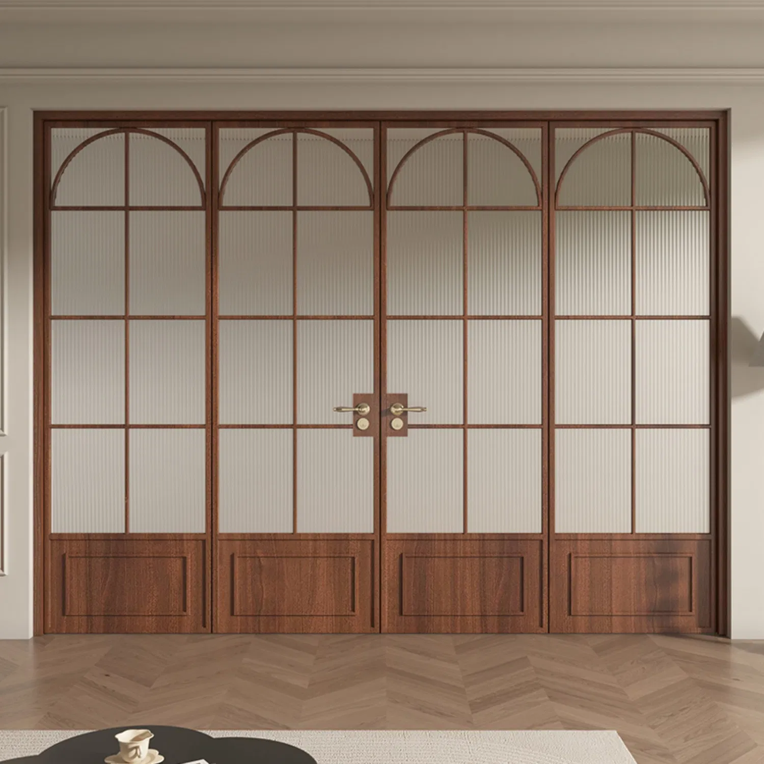 Раздвижная дверь в индустриальном стиле с металлическим каркасом