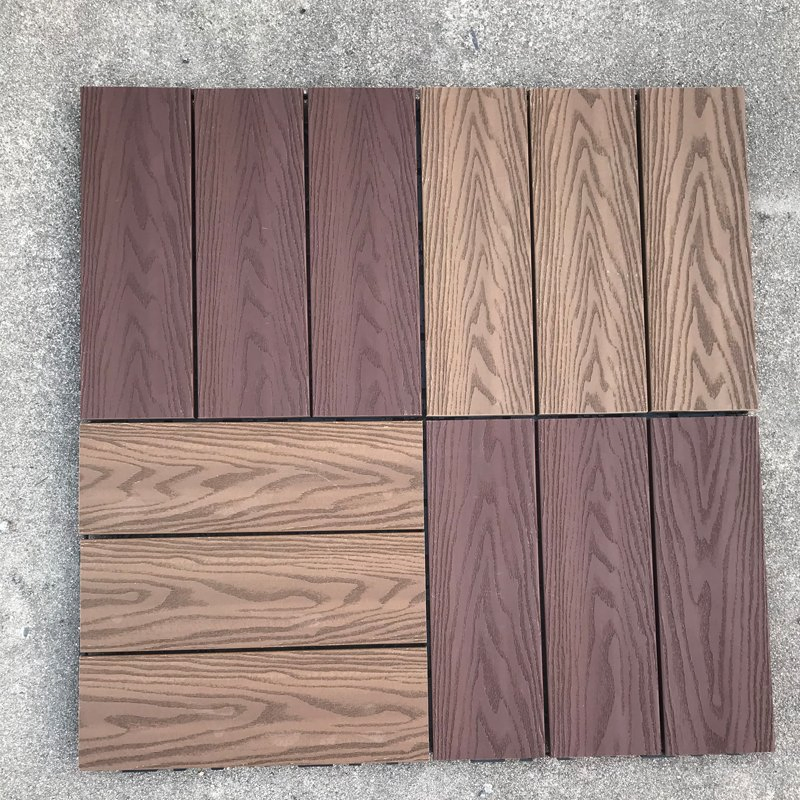 DIY Anti-Slip Exterior Wood Plastic Composite Shower Board /Decking Tile