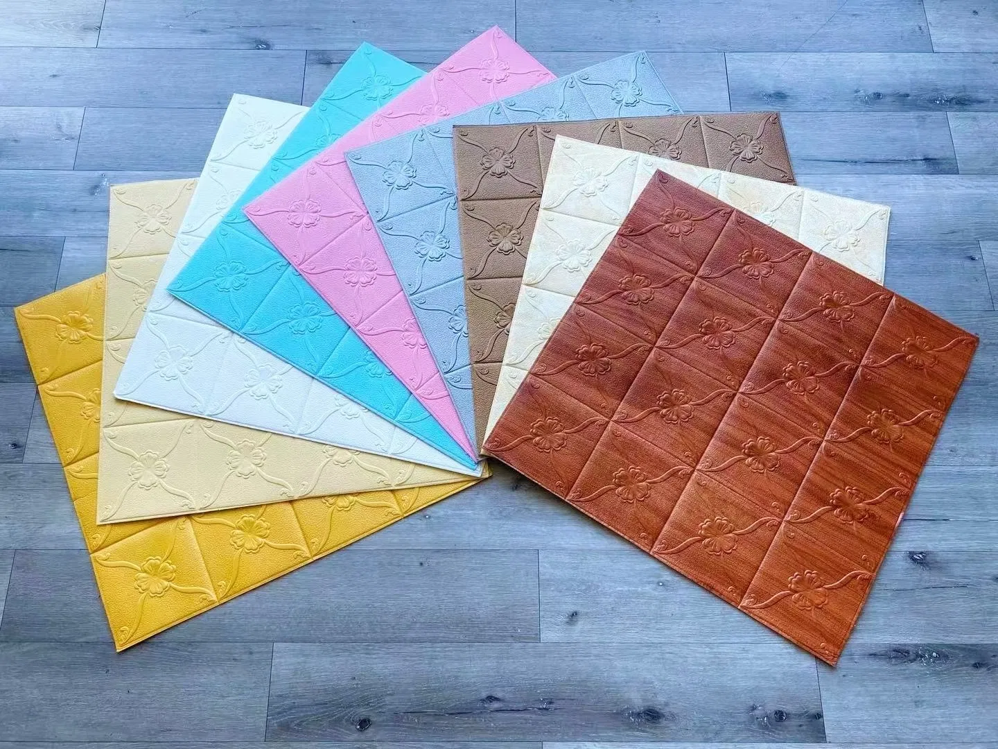 3D Leather Design Wall and Ceiling Sticker Panel for Home Decoration