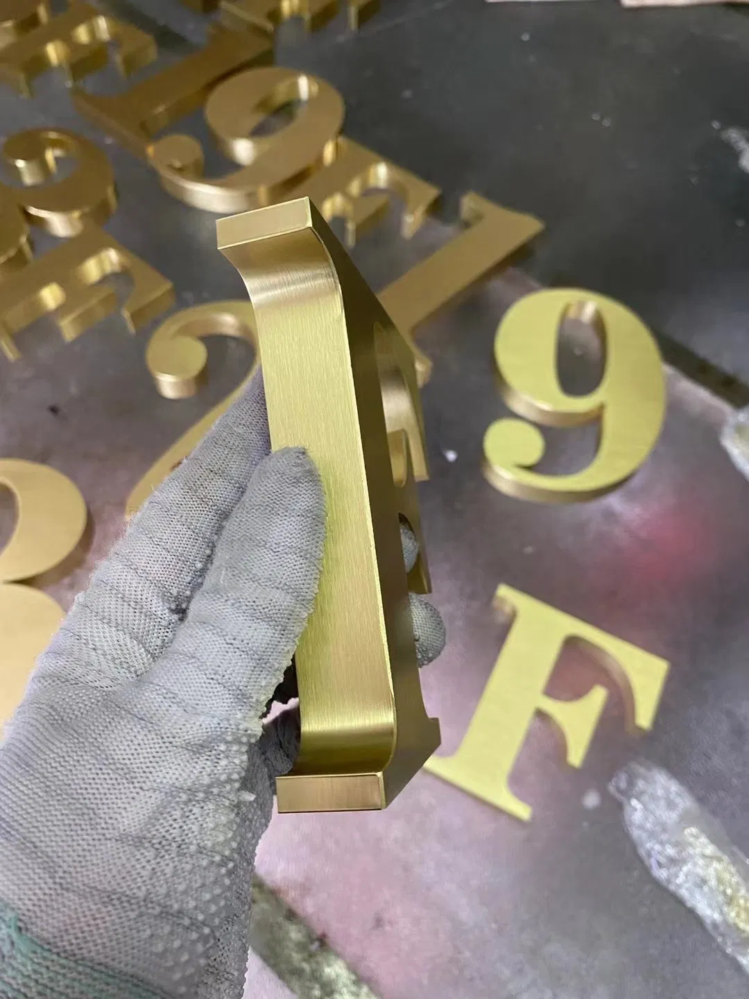 Stainless Steel Electroplating 18K 24K Gold Champagne Black Fabricated Letters